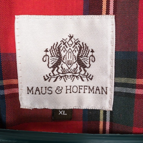 Maus & Hoffman Harrington Jacket Mens XL Red Plaid Lined Cotton Made in Scotland - Picture 2 of 16